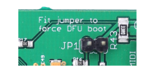 ES-9背面のJP1 DFUブート用ジャンパーヘッダー